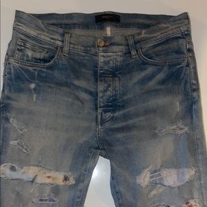 Men's Blue Distressed Jeans